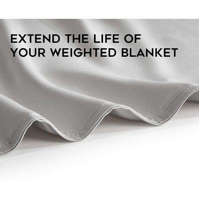 YnM 60"x80" Natural Bamboo Duvet Cover for Weighted Blankets, Light Grey (Used) - VMInnovations