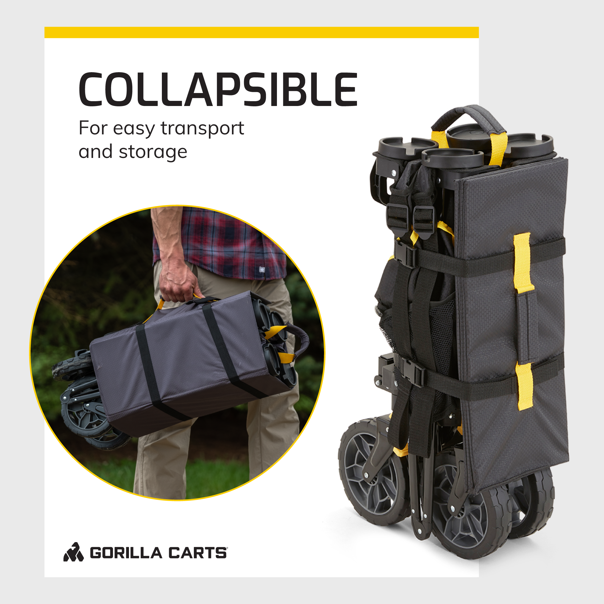 Gorilla Carts 7 Cubic Feet Foldable Utility Wagon with Oversized Bed (Used) - VMInnovations