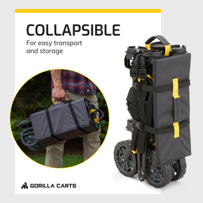 Gorilla Carts 7 Cubic Feet Foldable Utility Wagon with Oversized Bed (Used) - VMInnovations