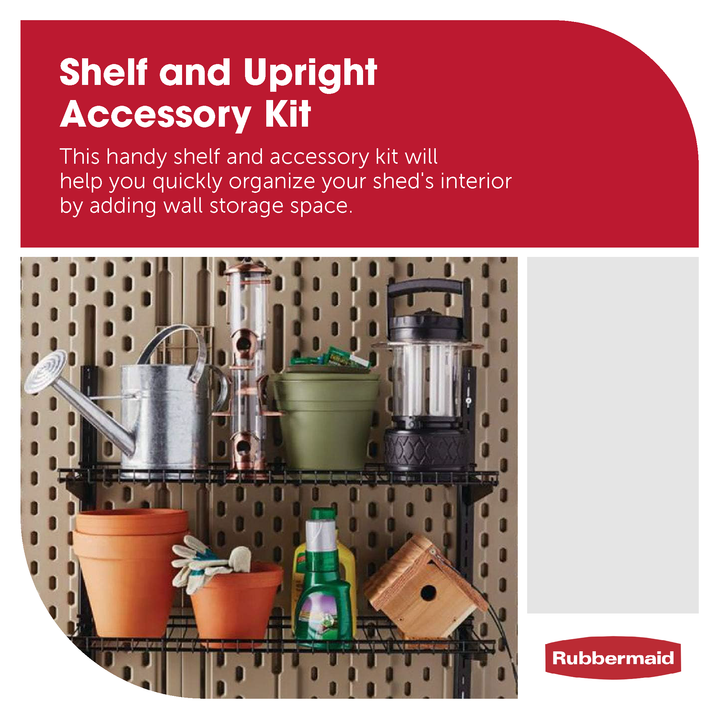 Rubbermaid Utility Storage Shed Shelving w/ Installation Hardware (Open Box) - VMInnovations