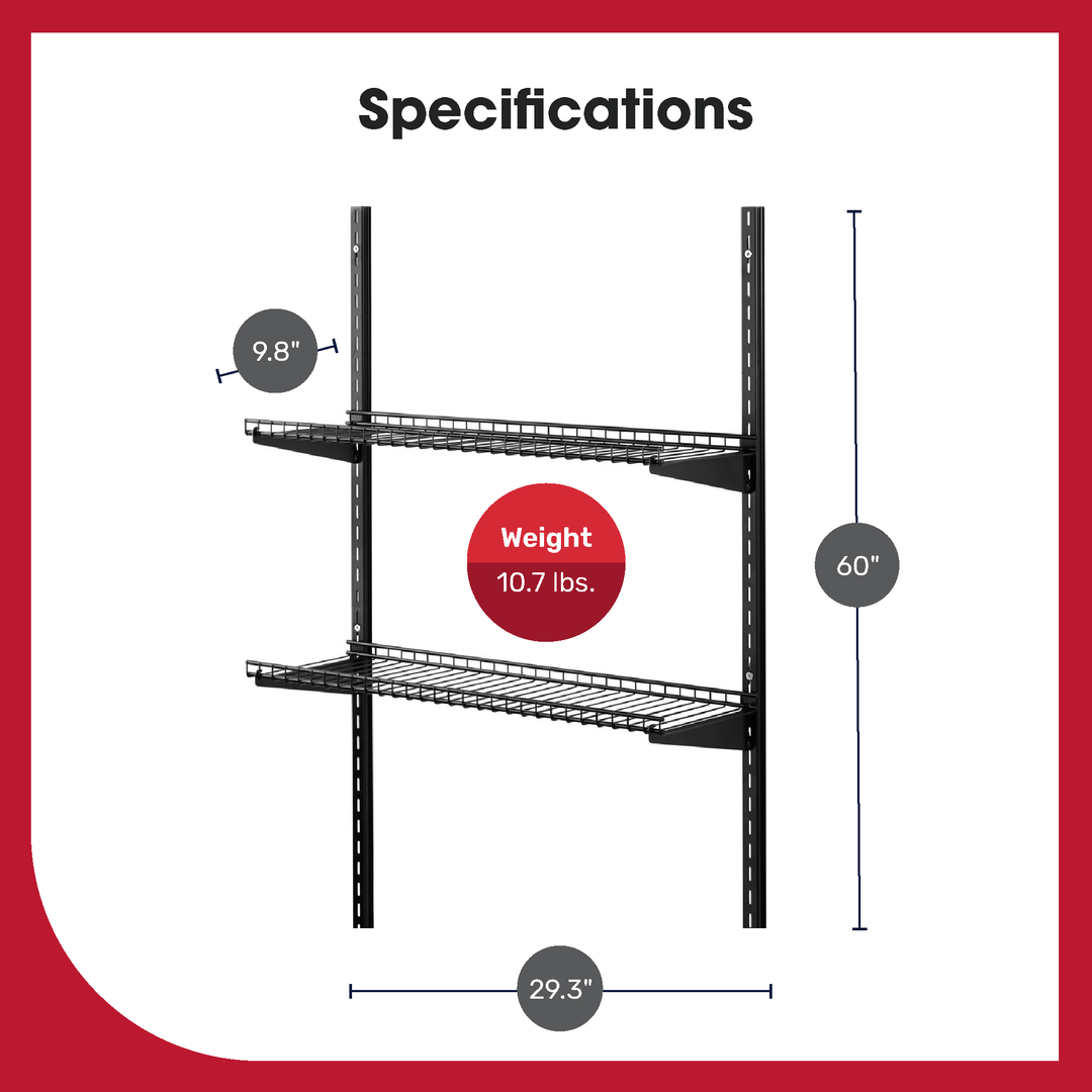 Rubbermaid Utility Storage Shed Shelving w/ Installation Hardware (Open Box) - VMInnovations