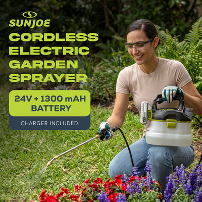 Sun Joe 24V Cordless Electric Garden Sprayer with Adjustable Wand, 24V-GS-LTW - VMInnovations