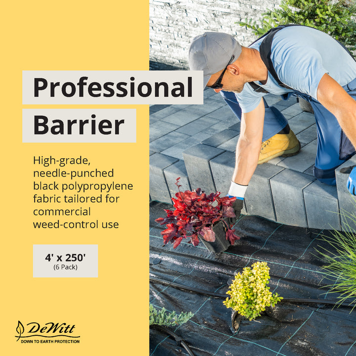 DeWitt P4 Pro 5 Commercial Landscape 5-Oz Weed Barrier Fabric, 4 x 250' (6 Pack)