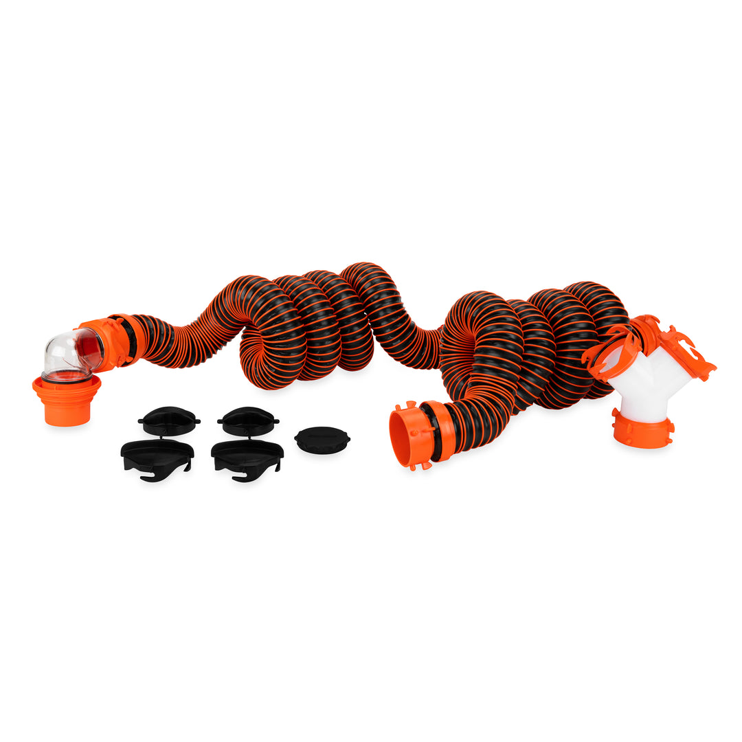 Camco RhinoEXTREME 20 Ft Sewer Hose Kit with 360 Degree Clear Swivel Wye Fitting