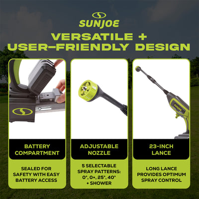 Sun Joe 24V Cordless Power Cleaner Portable Pressure Washer Nozzle (Open Box) - VMInnovations