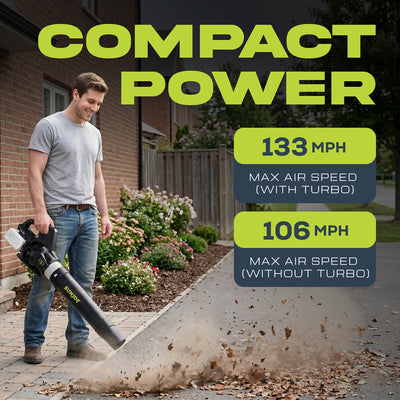 Sun Joe Cordless Brushless Turbine Jet Blower with Battery/Charger, (Open Box)