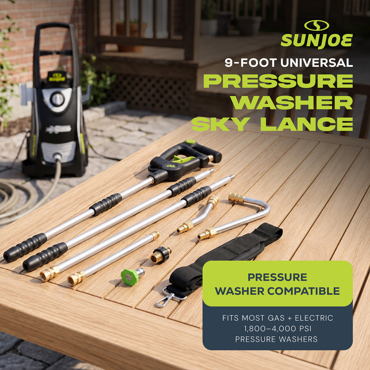 Sun Joe 9 Foot Universal Pressure Washer Sky Lance Extension Wand Kit (Open Box) - VMInnovations