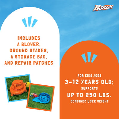 Banzai Slide 'n Score Activity Bouncer Inflatable Bounce House with Games (Used) - VMInnovations