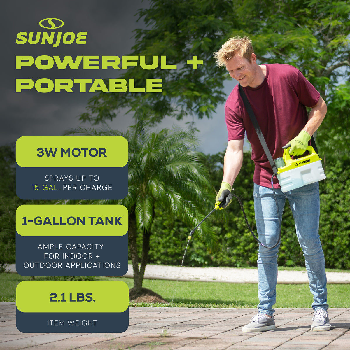 Sun Joe 4V Cordless Chemical Sprayer with 3W Motor and Battery, 1 Gal, SJ-APS-1G