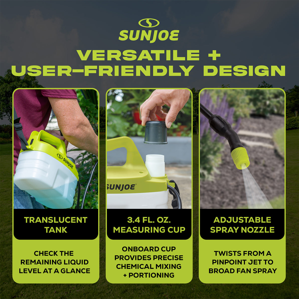 Sun Joe 4V Cordless Chemical Sprayer with 3W Motor and Battery, 1 Gal, SJ-APS-1G