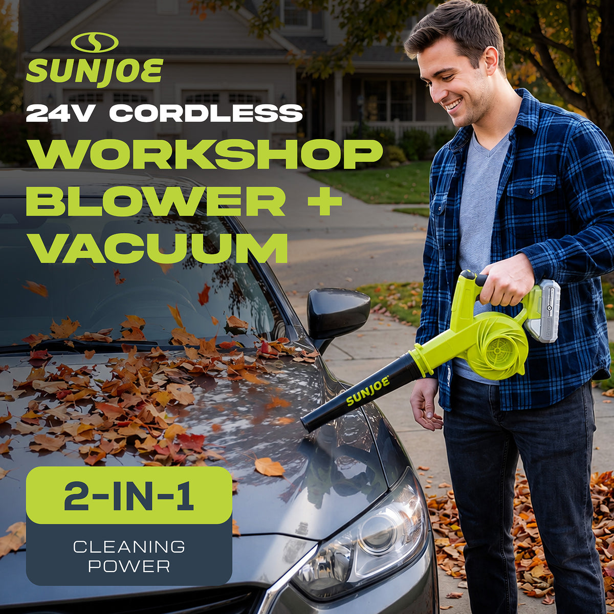 Sun Joe 24V IONMAX Work Shop Blower and Vacuum Battery Charger, 24V-WSB-LTE - VMInnovations
