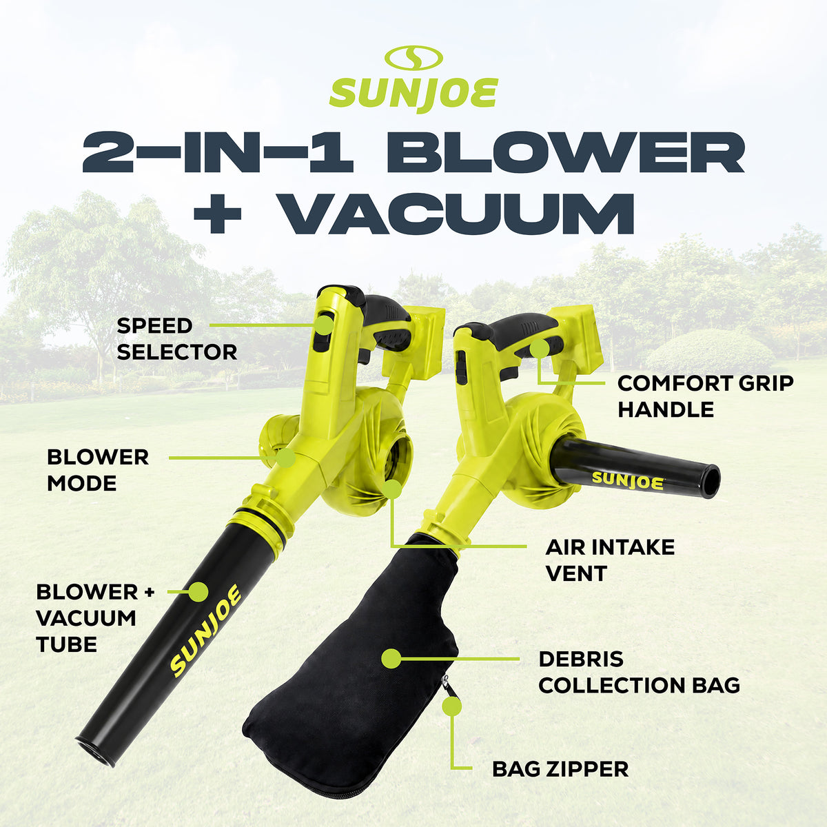 Sun Joe 24V IONMAX Work Shop Blower and Vacuum Battery Charger, 24V-WSB-LTE - VMInnovations