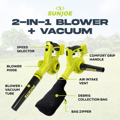 Sun Joe 24V IONMAX Work Shop Blower and Vacuum Battery Charger, 24V-WSB-LTE - VMInnovations