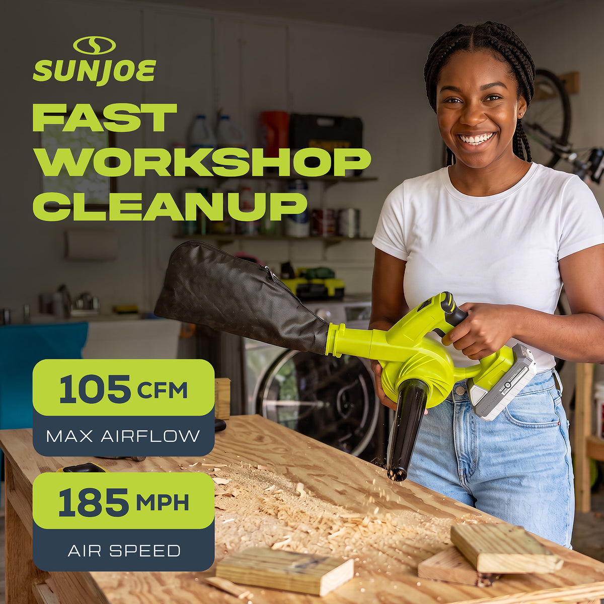 Sun Joe 24V IONMAX Work Shop Blower and Vacuum Battery Charger, 24V-WSB-LTE - VMInnovations