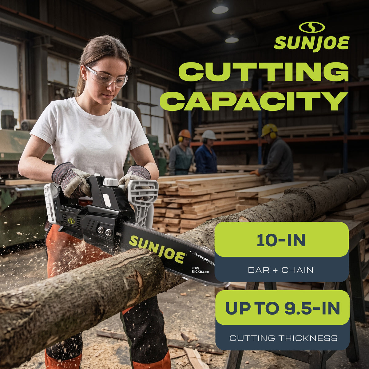 Sun Joe 24V 10-Inch 600W Chain Saw Kit with 4.0Ah Battery & Charger (Open Box) - VMInnovations