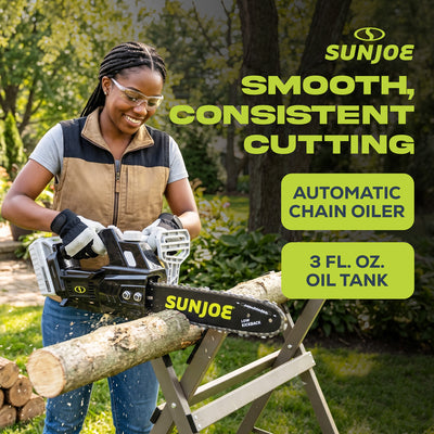 Sun Joe 24V 10-Inch 600W Chain Saw Kit with 4.0Ah Battery & Charger (Open Box) - VMInnovations