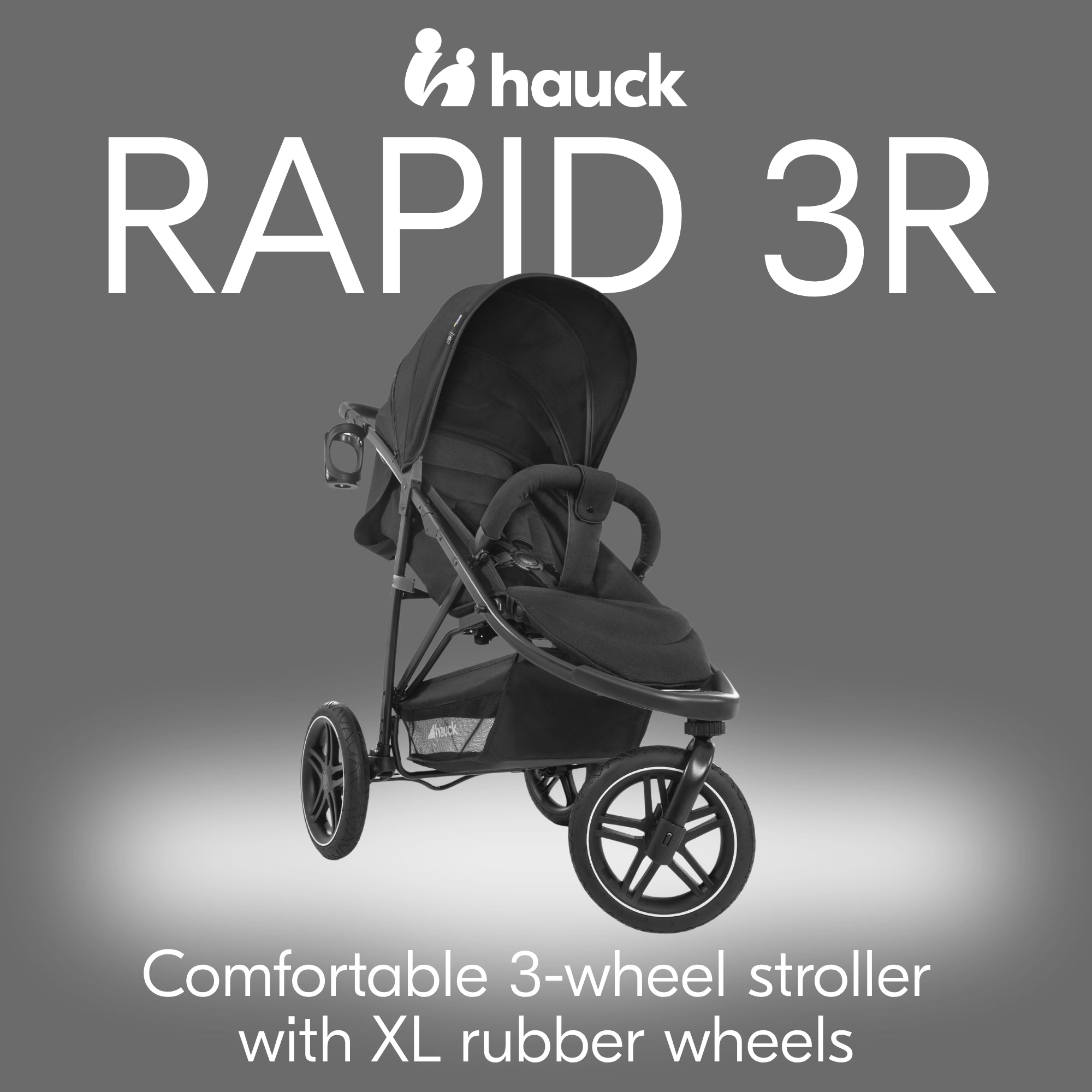 hauck Stroller Rapid 3R Reclining Seat, Compact Fold Stroller with Rubber Tires - VMInnovations
