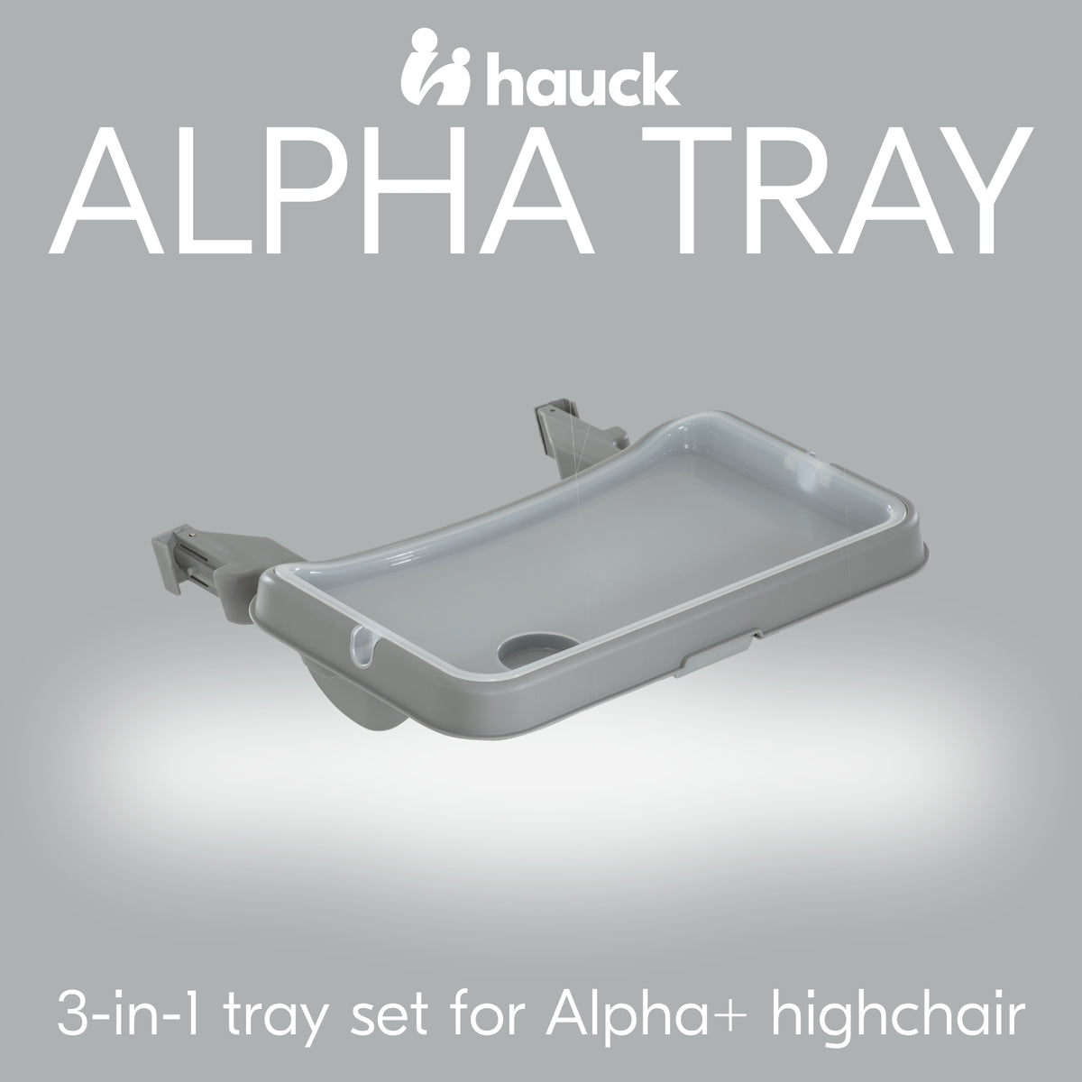 hauck Alpha High Chair Tray Table Compatible with Wooden Alpha+ and Beta+, Grey