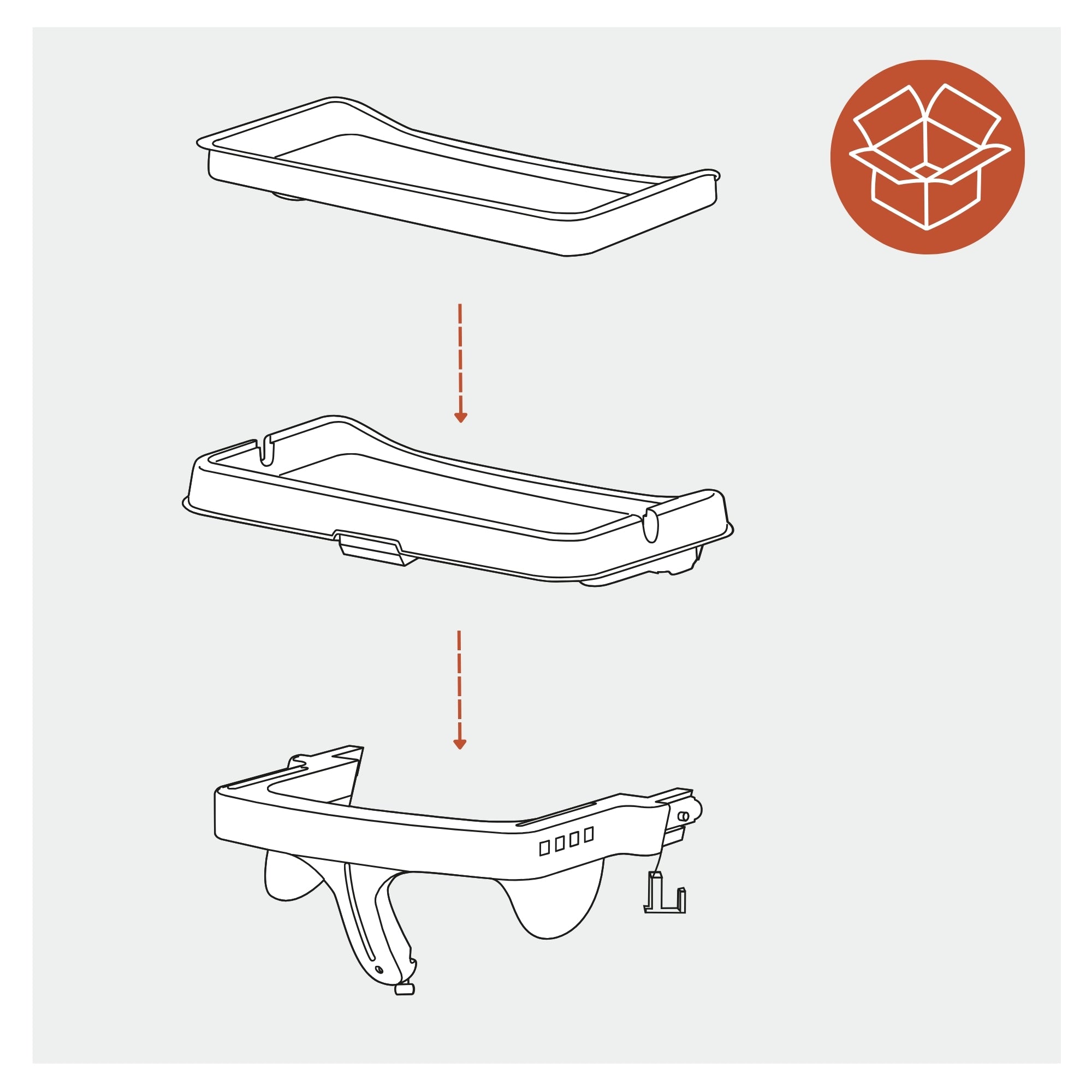 Alpha High Chair Tray Table Compatible with Wooden Alpha+ and Beta+, Grey (Used) - VMInnovations