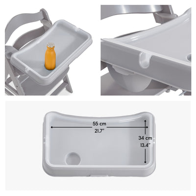 Alpha High Chair Tray Table Compatible with Wooden Alpha+ and Beta+, Grey (Used) - VMInnovations