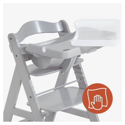 Alpha High Chair Tray Table Compatible with Wooden Alpha+ and Beta+, Grey (Used) - VMInnovations