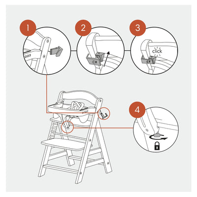 Alpha High Chair Tray Table Compatible with Wooden Alpha+ and Beta+, Grey (Used)