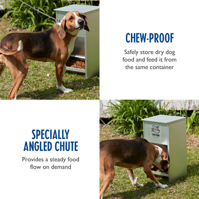 Little Giant Dry Food Automatic Steel Dog Feeder Chow Hound 25 Pound (3 Pack) - VMInnovations