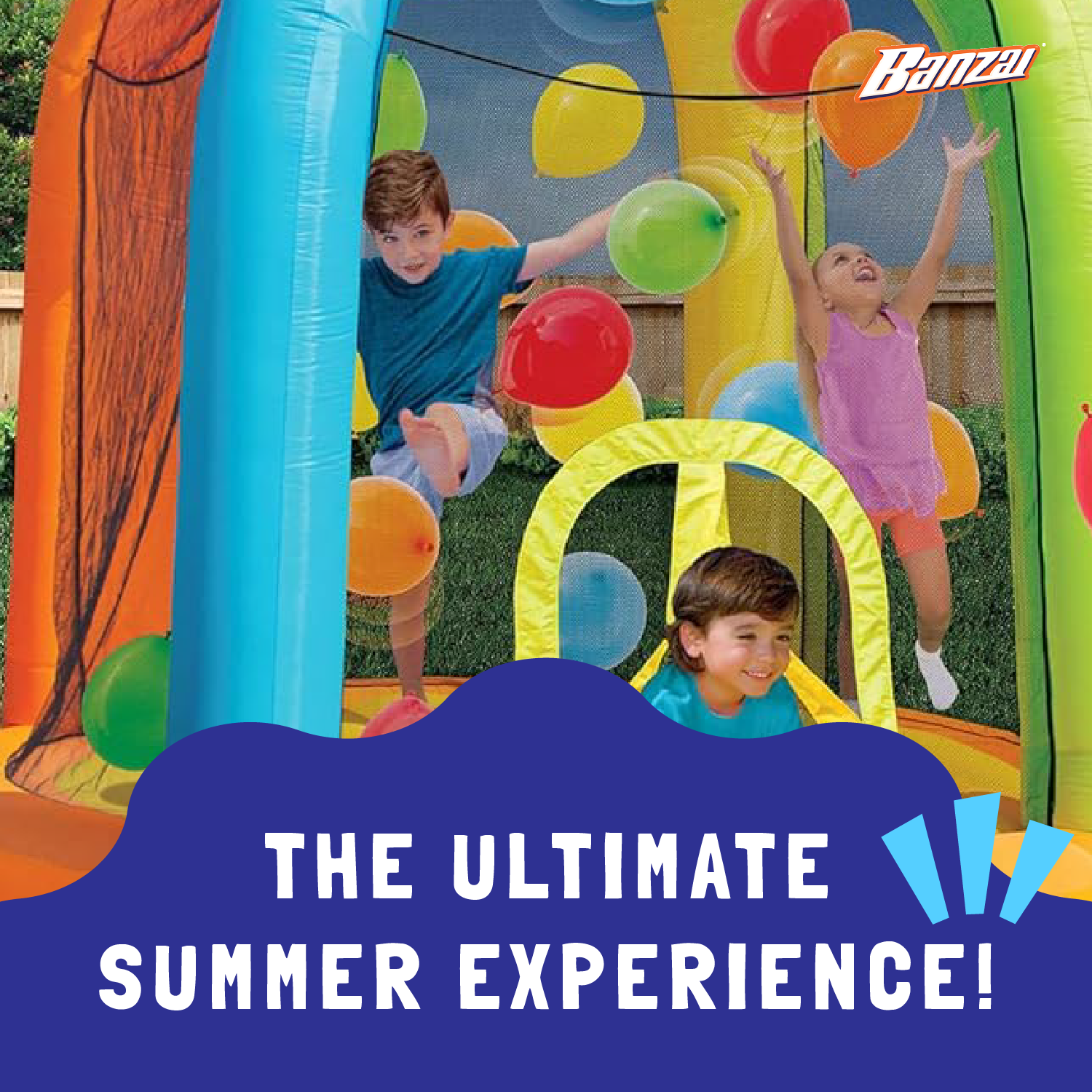 Banzai Inflatable Bounce Play Center w/ 20 Balloons (Open Box) - VMInnovations