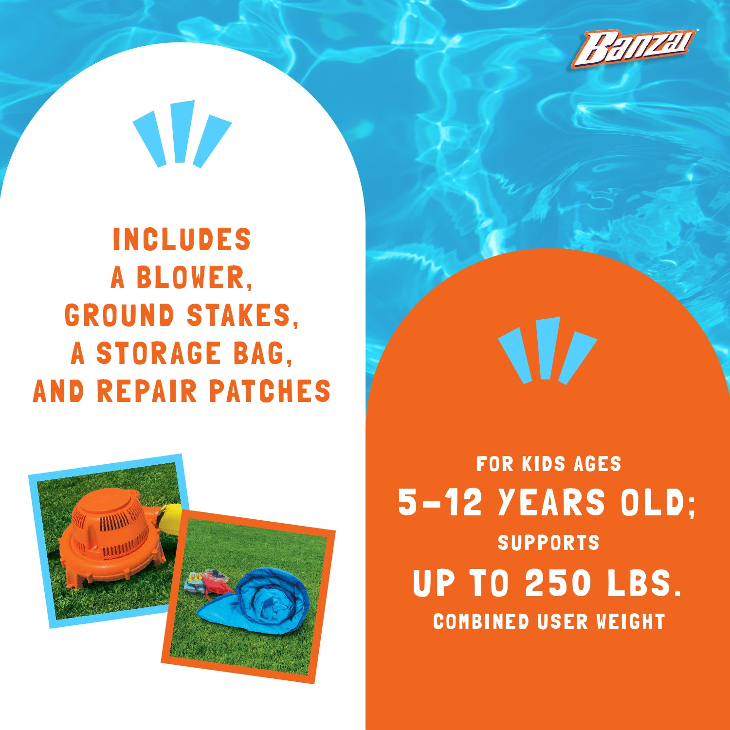Banzai Bounce N Splash Water Park Aquatic Activity Play Center with Slide (Used) - VMInnovations