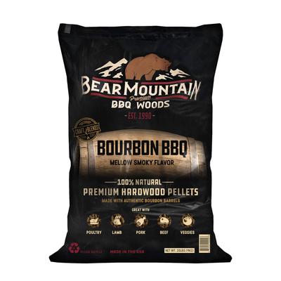 Bear Mountain All Natural Bourbon Craft Blend Smoker Pellets, 20lbs (Open Box)