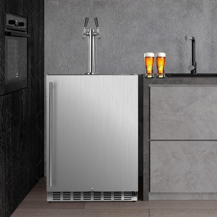IceJungle Full Size Kegerator Outdoor Tap Draft Beer Dispenser, Stainless Steel