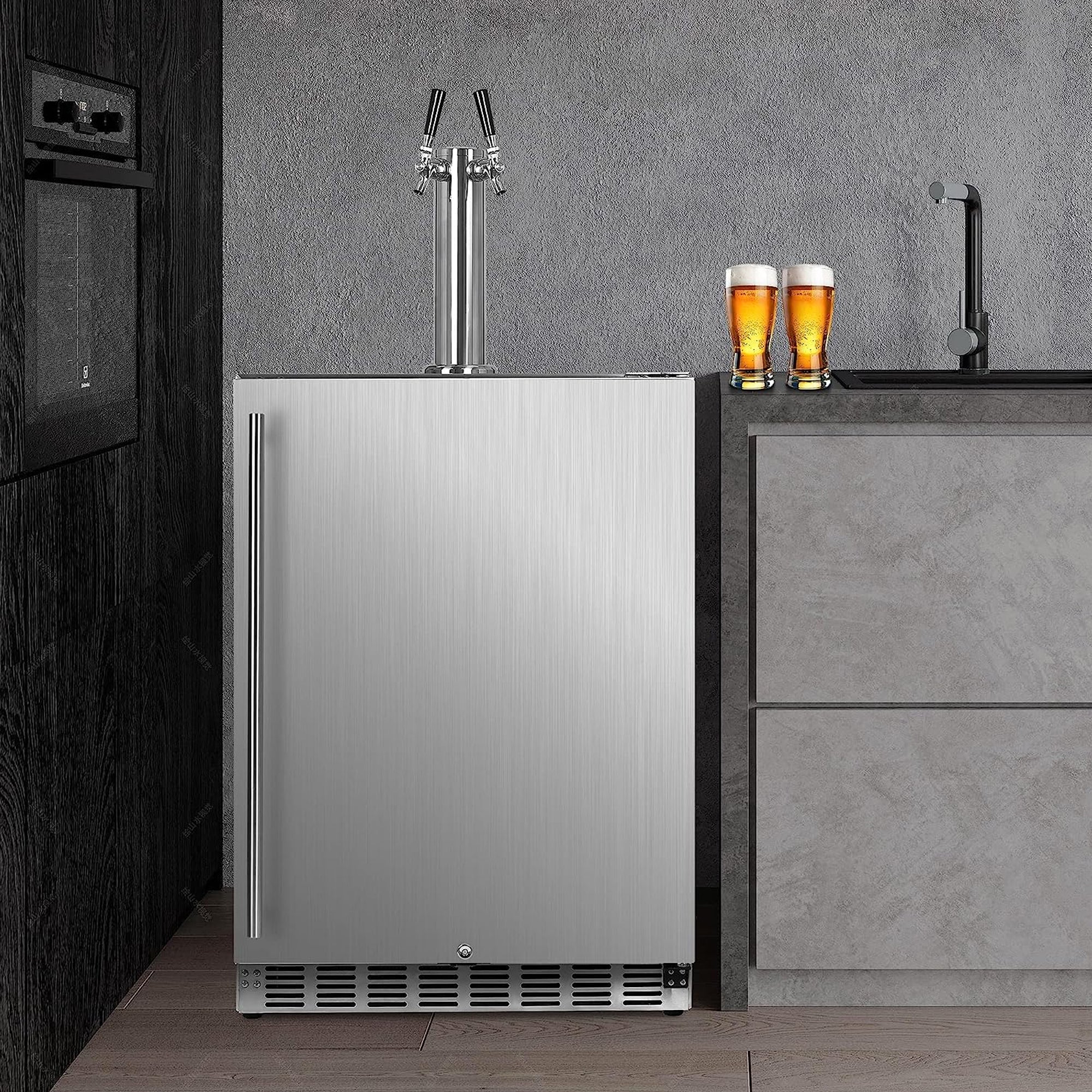 IceJungle Full Size Kegerator Tap Draft Beer Dispenser, Stainless Steel (Used) - VMInnovations
