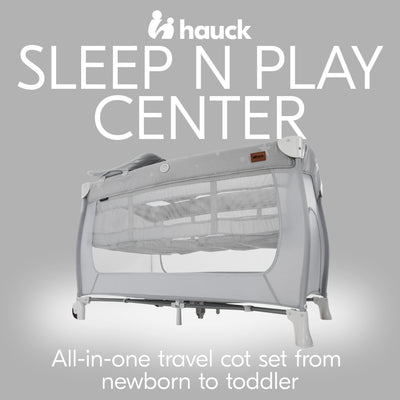 hauck Sleep N Play Center Portable Travel Cot w/Bassinet & Playpen, Stars Grey - VMInnovations