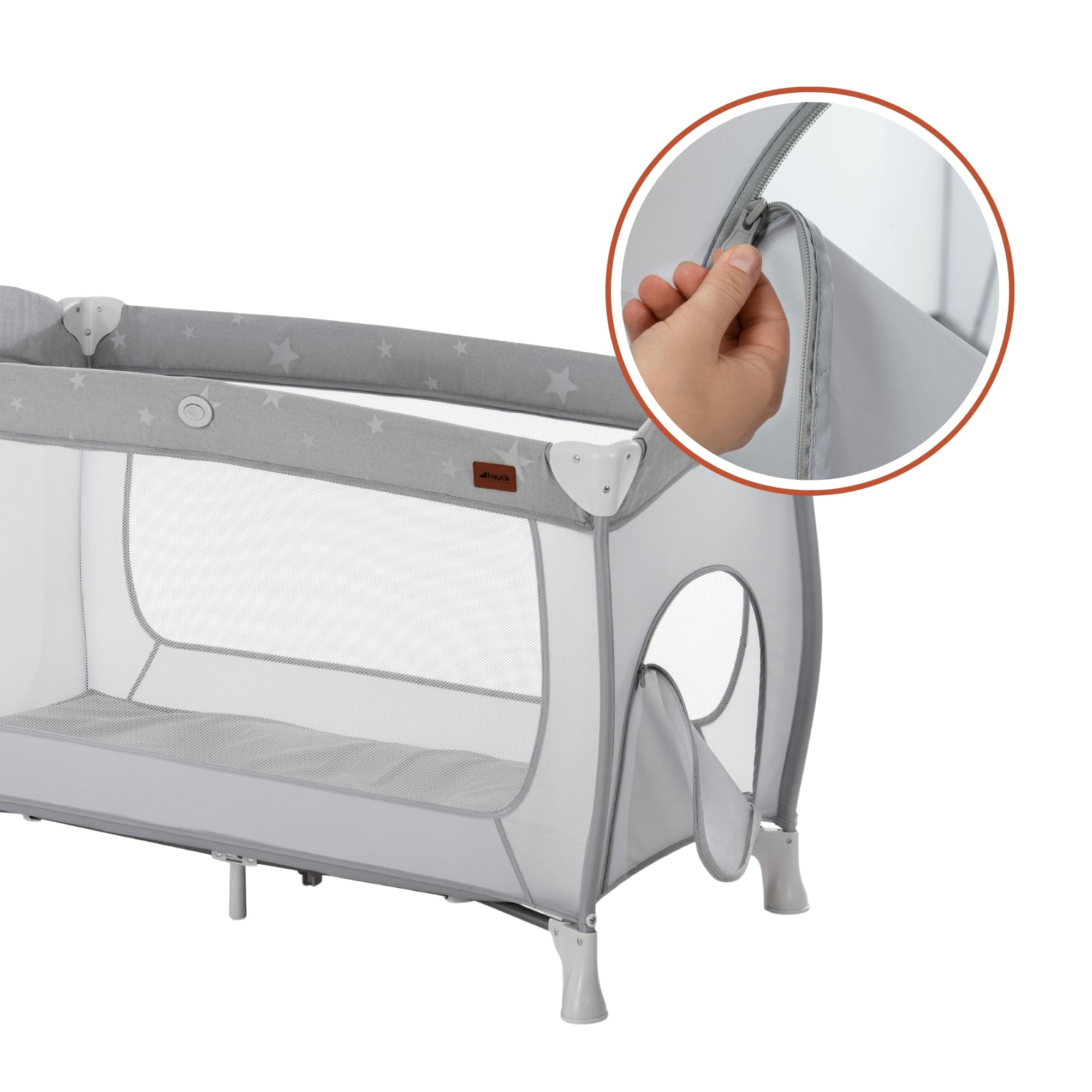 hauck Sleep N Play Center Portable Travel Cot w/Bassinet & Playpen, Stars Grey - VMInnovations