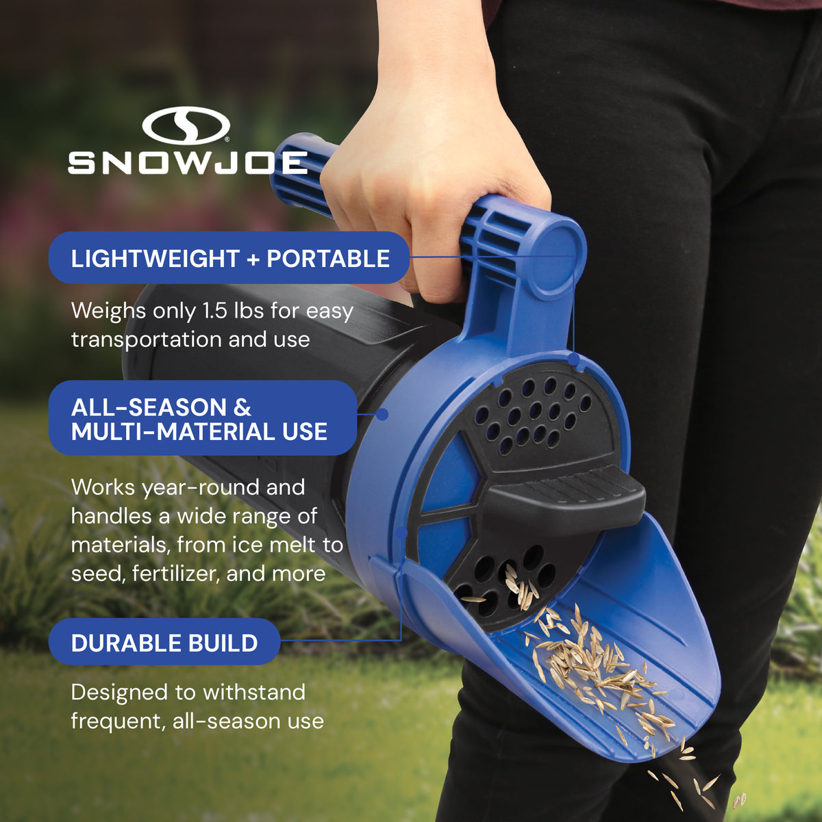 Snow Joe 2 Pack Handheld All-Season Multi-Purpose Spreader, 5 Pound Capacity
