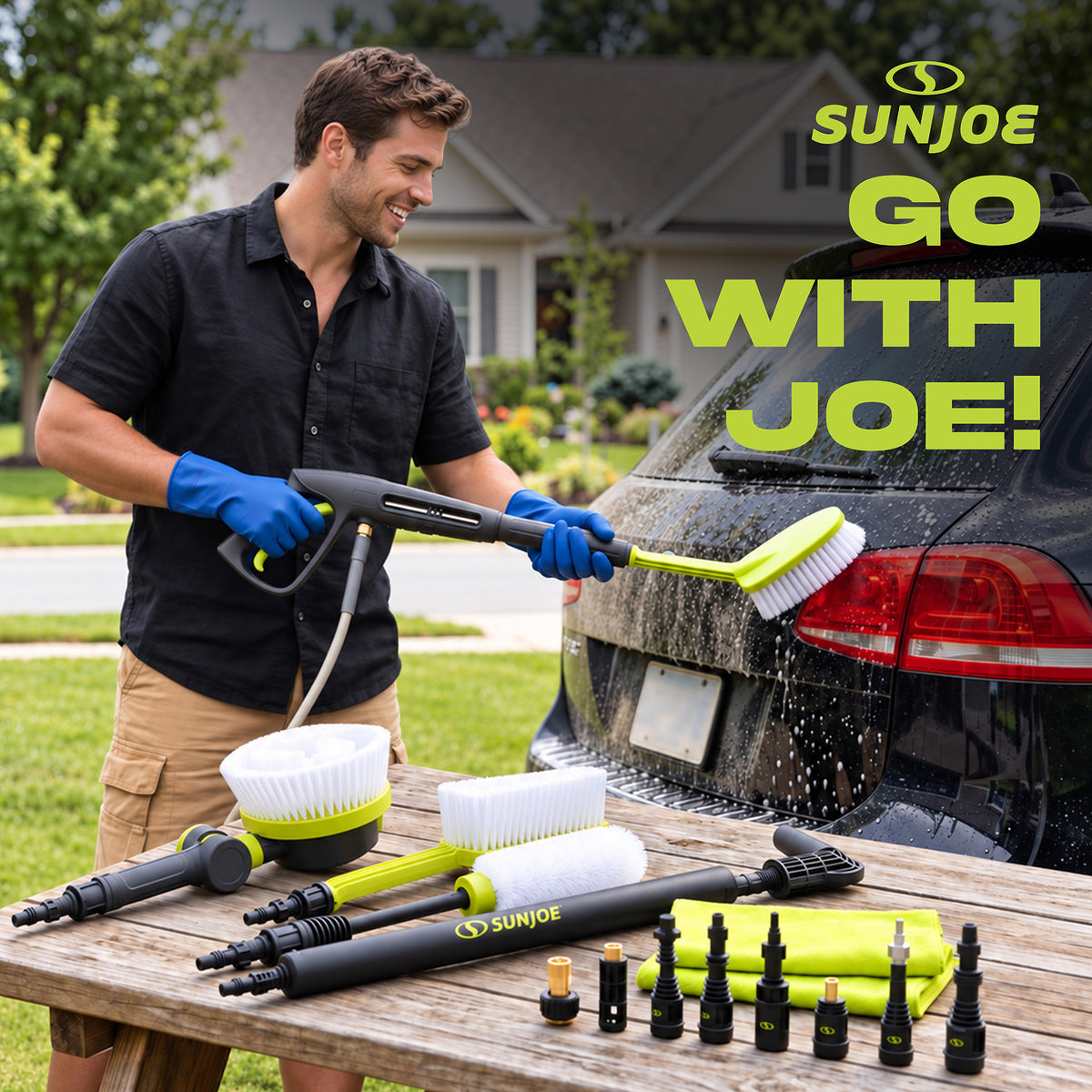 Sun Joe Auto Cleaning System, Pressure Washer Kit, Rotating Brush, SPX-ACS-MAX