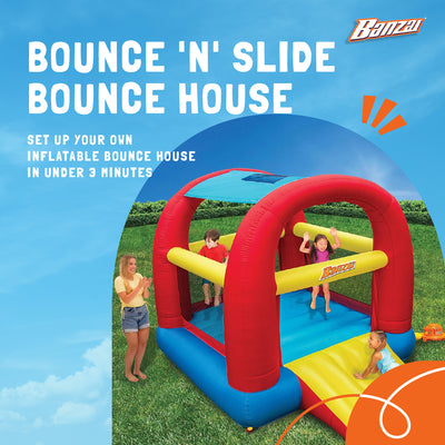 Cool Canopy Bouncer Inflatable Slide & Shaded Backyard Bounce House (Open Box)