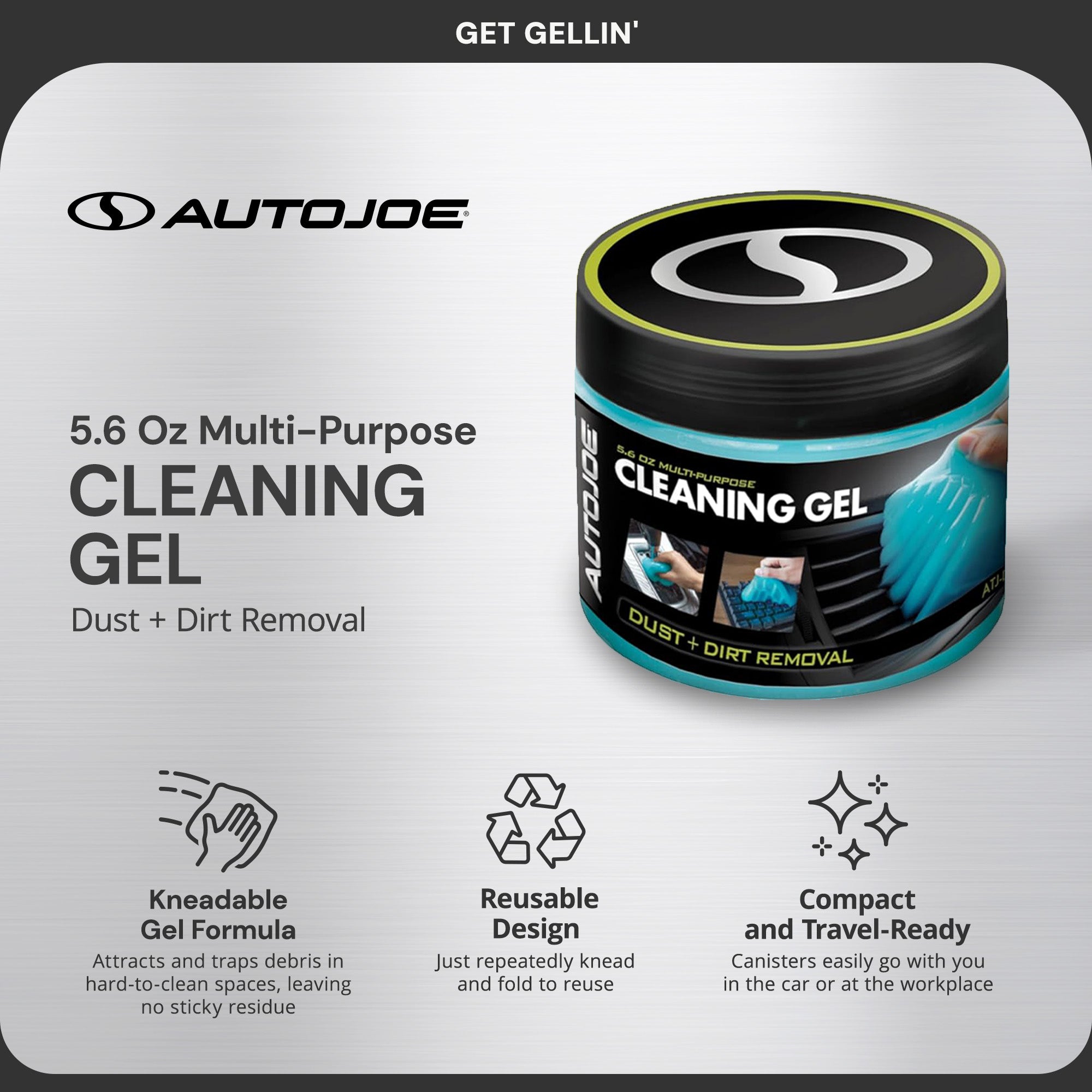 Auto Joe 2Pk Car Multi-Purpose Cleaning Gel for Vents & Keyboards, ATJ-DCG1-2PK - VMInnovations