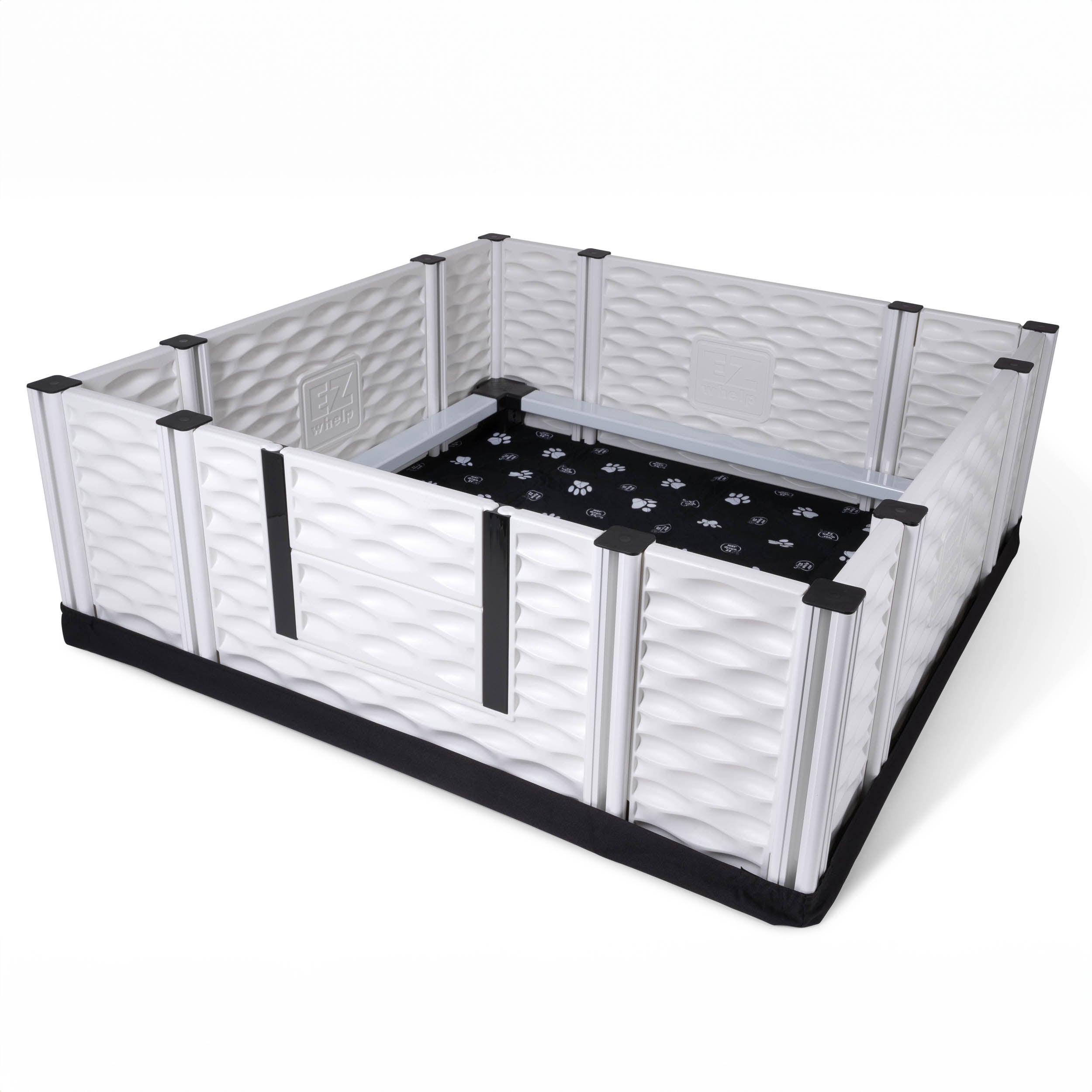 EZwhelp EZclassic 48"x48" Puppy Dog Box Playpen w/Rails & Liner, Black (Used) - VMInnovations
