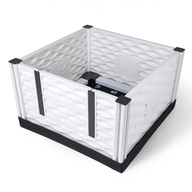 EZwhelp 28"x28" Puppy Dog Whelping Box Playpen w/Rails & Liner, Black (Used)