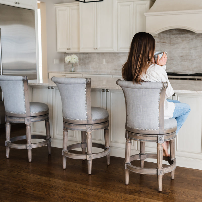 Pullman Wooden Swivel Kitchen Counter Stool 25"H, Reclaimed Oak (For Parts)