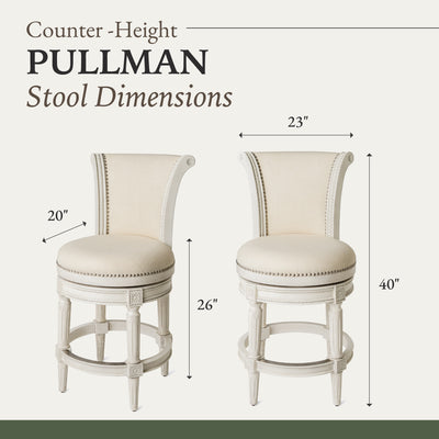 Pullman Wooden Swivel Kitchen Counter Stool 25"H, Brushed White Oak (For Parts) - VMInnovations