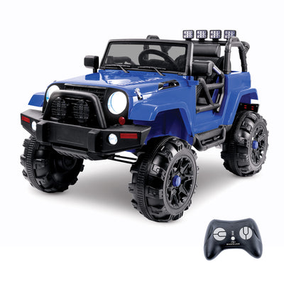 Snow Joe 24 Volt Ride On Car w/Snow Plow Scoop & Parental Remote, Blue(Open Box)