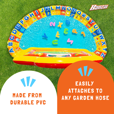 Banzai Jr School Splash Inflatable Educational Learning Water Play Mat, Ages 3+ - VMInnovations