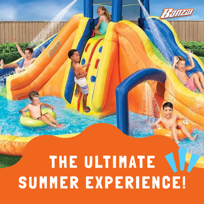 Banzai Rapid Falls Outdoor Water Park Climbing Rope Lagoon, Ages 5+ (Open Box) - VMInnovations