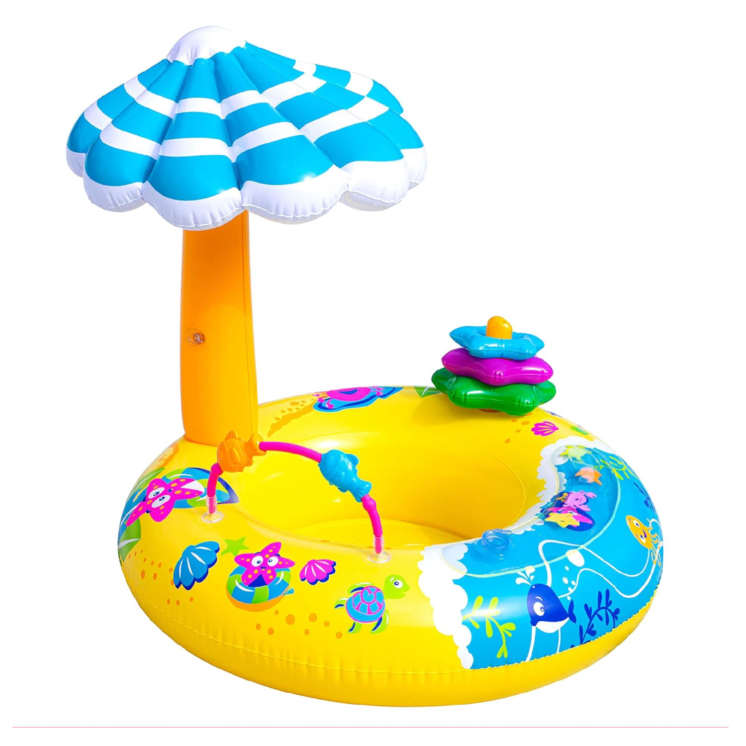Banzai Discovery Splash Inflatable Pool Float Seat for Kids Ages 9 to 24 Months - VMInnovations