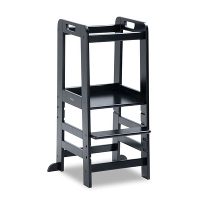 hauck Learn N Explore Montessori Toddler Tower, Wooden Kitchen Stool, Black - VMInnovations