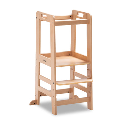 hauck Learn N Explore Montessori Toddler Tower, Wooden Kitchen Stool, Natural - VMInnovations
