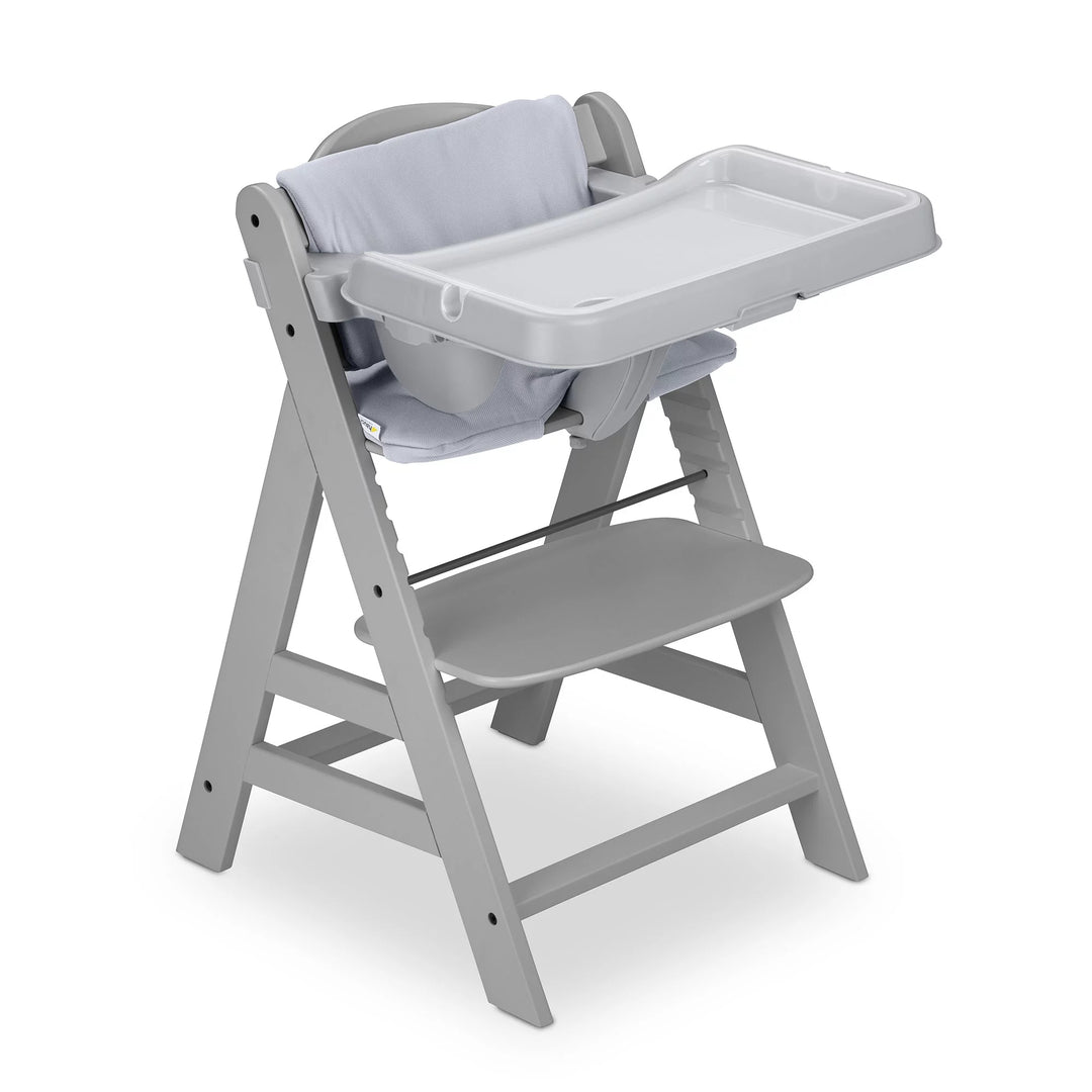 Hauck Alpha+ Wooden High Chair with Tray and Safety Bar, Grey