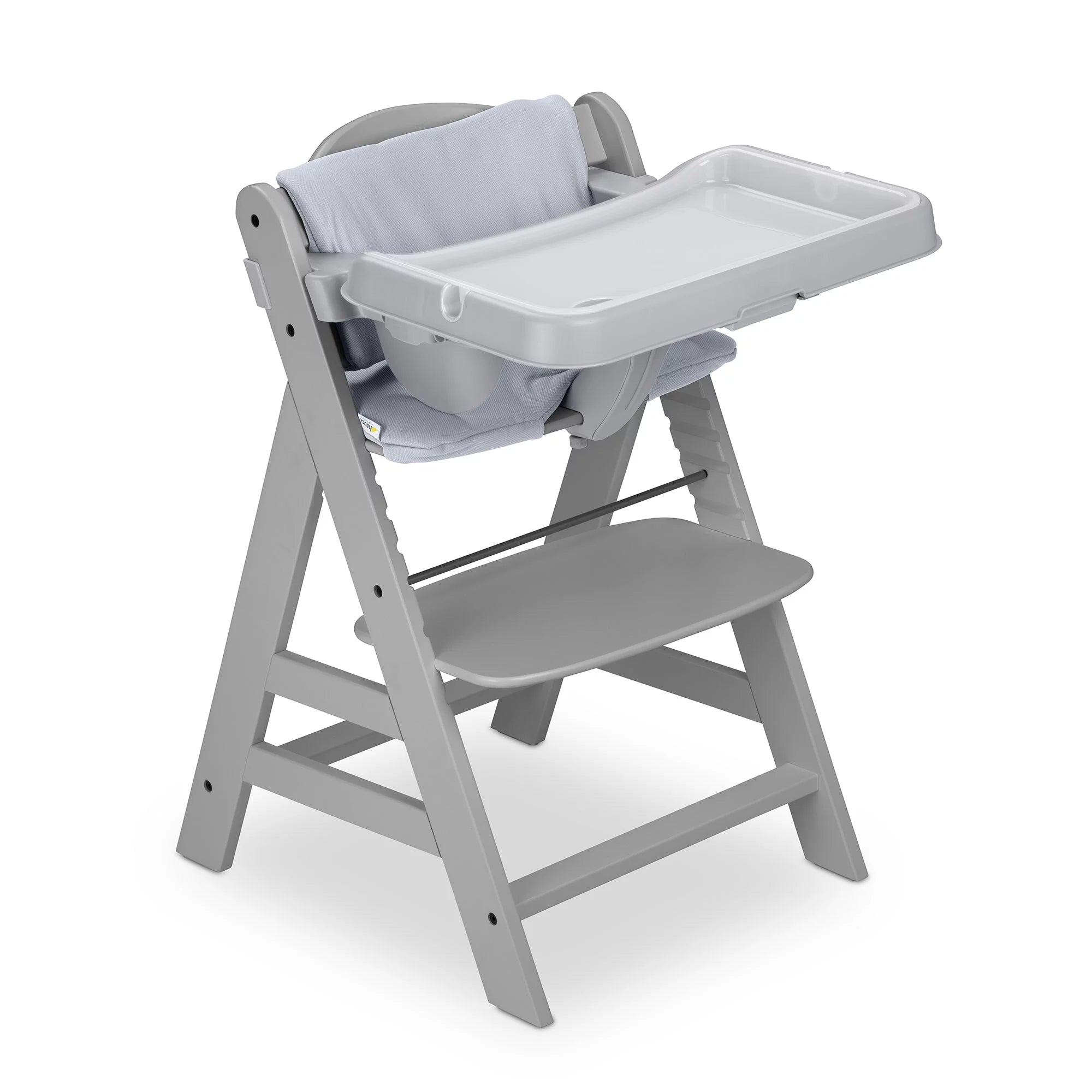 hauck Alpha+ Wooden High Chair with Tray and Safety Bar, Grey